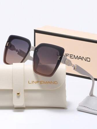  LINFEMAND 超大装饰眼镜，男女通用时尚配饰，适合户外、摄影、旅行装，夏季海滩度假、户外、旅行的惊喜节日礼物