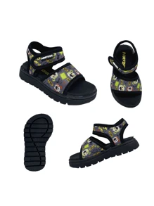 Boys' Sandals With Teddy Bear Print, Rubberized Animals, Very Light, Easy To Put On,  Closure - Xám - Xem 5