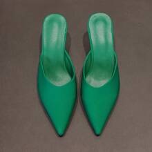 Women's Pointed Toe Mules, Fairy Slide Sandals, Platform High Heel Slippers For Spring