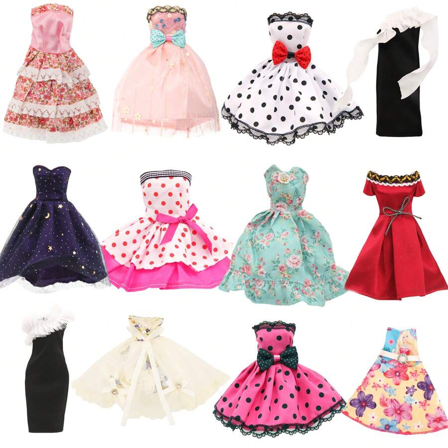 11.81-Inch Doll's Fashionable Strapless Skirt Set And Casual Wear Accessories
