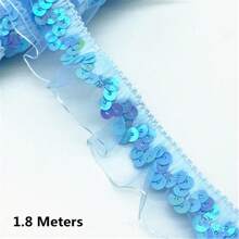 1 卷弹性亮片薄纱丝带，适用于 DIY、缝纫工艺品、包包、衣服、连衣裙、服装装饰 - 彩色 - 查看 14