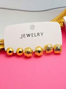 6-18pcs Fashionable, Elegant And Sophisticated Natural Style Earrings - Gold - View 2