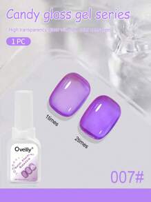 1pc 15ml Nail Dopamine Candy Glass Color Nail Polish Gel 2025 Hit Ice Transparent Sparkle, Special For Nail Art.