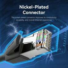 VENTION Cat.8 SFTP Ethernet Patchkabel 40Gbps RJ45 Anschluss Netzwerkkabel, 40Gbps Gaming Ethernet Kabel, PVC, schwarzes Kabel für Desktopcomputer, Laptops, Netzwerk Set-Top-Boxen, Router