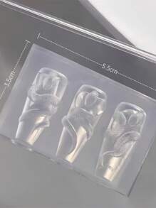 1个蛇形新年玫瑰蛇3D亚克力模具美甲装饰DIY硅胶美甲模板美甲模具，美甲用品，美甲工具，美甲艺术工具，返校季，美甲，美甲工具，适用于按压式美甲 - 無色 - 查看 6