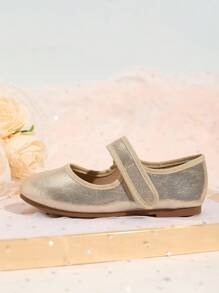 Fashionable Flat Shoes For Girl, Korean Style Elegant Dress Shoes For Autumn/Winter - Gold - View 5
