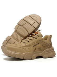 Men's Fashion Steel Toe Work Boots, 2025 Lightweight Anti-Puncture Shoes, Steel Toe Cap Boots, Crush Proof, Unisex & Plus Size Shoes, Anti-Impact Protection Shoes, Outdoor Hiking Boots - Beige - View 19