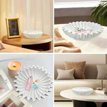 Molde de silicone em formato de flor grande/médio, molde de silicone para vaso de flores ondulado para decoração de casa, molde para tigela de armazenamento