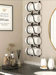 1pc Wall-Mounted Storage Racks, Wine Rack, Multi-Functional Iron Art Towel Rack