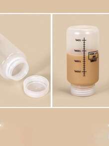 1 个加厚带刻度瓶，透明药品/咖啡/牛奶/液体储存罐，宽口 - 白色 - 查看 5