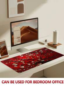 1 Pc Red Floral Branch Rubber Anti-Slip Computer/Laptop/Office Desk Gaming Mouse Pad - Red - View 7