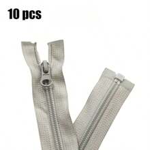 10pcs Assorted Color Nylon Resin Zippers #5, Self-Locking Single Slider Zippers, Various Sizes, Smooth Sliding Sewing Accessories For Pockets, Cushions And Bags