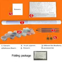 DIY Adult Acrylic Paint By Number Oil Painting Kit - Frameless Modern Abstract Floral Design, Come With Paint And Brushes, Perfect Craft For Beginner To Relieve Stress, Ideal Home Decor And Unique Gift