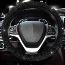 1pc Steering Wheel Cover For Women Men Bling Bling Crystal Diamond Sparkling Car SUV Wheel Protector Universal Fit 15 Inch