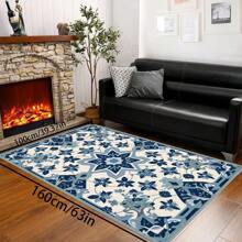 [Crystal Velvet 700g/㎡ Printed Bottom, 5mm Thick] 1 Piece Bohemian Style Solid Color Rug, Soft Anti-Slip Washable Carpet For Indoor And Outdoor, Living Room, Bedroom, Kitchen, Office, Home Decor, Doormat, Play Area Back To School