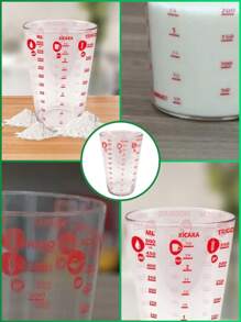 Copo De Plastico Graduado Cozinha Dosador Receitas 500ml - Transparente - Visão 4