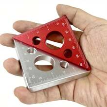 Regla de ángulo recto de aluminio, regla para carpintería, regla triangular, básculas, maquinista, carpintero, herramientas de medición de altura cuadrada, calibre AJLD - Plateado - Ver 5