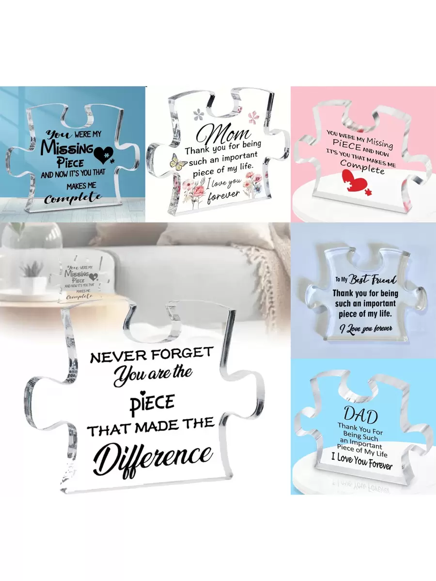Transparent Acrylic Puzzle Decoration, Desktop Display Gift For Holidays, Party Decor
