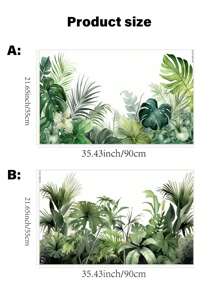 SUPSTICKER 1/2件裝熱帶龜背葉自黏式牆貼，防水耐磨可移除不留殘膠，客廳臥室裝飾 - 彩色 - 查看 4