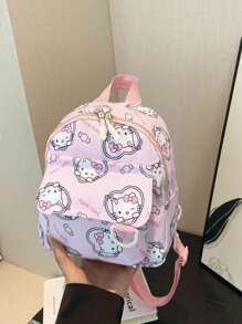 Sanrio 1 pieza de mochila kawaii de Sanrio con figura de anime y dibujos animados, bolsa de almacenamiento para viajes al aire libre, bolso de hombro lindo, mochila escolar con diseño de Canela (Cinnamon Roll)