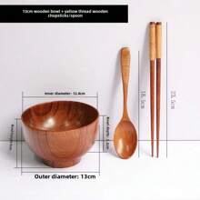 Ciotola di legno vintage per i pasti casalinghi, ciotole per riso per adulti, ciotole di legno antiscivolo, ciotole per yogurt, ciotole per minestre piccole, personalizzate
