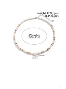 1 件/2 件冲浪者贝壳海星项链，时尚波西米亚风假日串珠项链，男士简约太阳吊坠锁骨链，日常穿着和派对礼物配饰 - 混色 - 查看 8