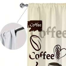 2 piezas de cortinas con tema de café, de 84 pulgadas de largo, cortinas decorativas con bolsillo para barra, adecuadas para dormitorio, sala de estar, decoración del hogar, decoración de habitación - Multicolor - Ver 7