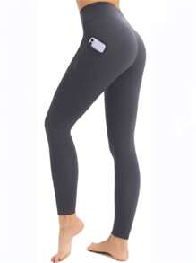 Women's Shaping Leggings, High Waist, Tummy Control Pants, High Waist, Shaping Tummy, Legs, Hips, Yoga Fitness Pants - 深灰色 - 查看 1