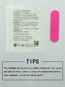 YINZIJIA Enhance Your Temperament With 10 Pieces Of Nude Pink Cat Eye Red French Press On Nail Art, Elegant Ballet Style Sweet Bow Nail Art, Short Almond Shaped Whitening High-End Atmosphere, Handmade And Reusable Fake Nails - Baby Pink - View 5