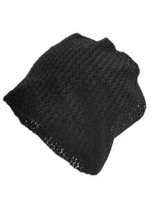 1pc All Season Unisex Fine Knit Hollow-Out Beanie Hat & Neck Warmer, Versatile For Casual Wear, Outdoor Activities, Maternity - A - View 2