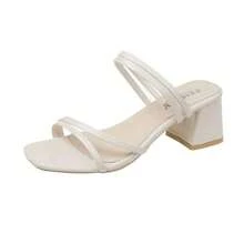 Sandalias de mujer con tacón cuadrado, elegantes pantuflas de verano, sandalias con cordones cruzados para mujer, sandalias de moda 2023