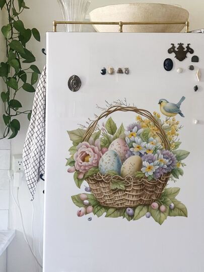 1pc Easter Egg And Flower Window Sticker - Double-Sided Electrostatic Sticker, Suitable For Windows, Walls, Bedrooms And Living Rooms. A Lovely Spring Home Decor Gift, A Birthday Or Graduation Gift For Family And Friends. Suitable For Room Decor, Wall Decoration, Bathroom Decoration, Bedroom Decoration, Living Room Decoration, House Decoration, Home Decor, Living Room Wall Art, Wallpaper Stickers, Personalized Stickers.