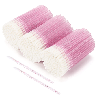 500 läppapplikatorer Disponibel läppborstar Crystal Lipstick Lip Gloss Wands, Rosa