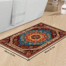 [Crystal Velvet 700g/㎡ Dotted Bottom 5mm Thickness] 1 Piece Bohemian Style Solid Color Carpet, Soft & Anti-Slip Washable Indoor & Outdoor Carpet For Living Room, Bedroom, Kitchen, Office, Home Decor Floral Entrance Rug, Large Size Minimalist Carpet
