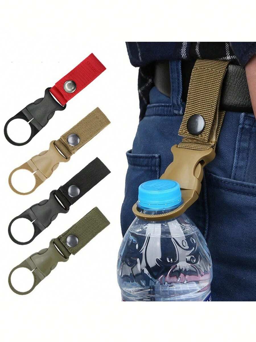 1 Pc Water Bottle Clip, Mineral Water Clip, Portable Mineral Water Bottle Ring Holder, Keychain With Braided Strap, Suitable For Easy Hydration Accessories For Outdoor Camping, Hiking And Mountaineering - Outdoor Activities, Safe Grip And Carrying, Gym Water Bottle - Multicolor - View 1