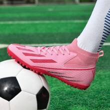 1 双高帮足球鞋，适合成人、学生和青少年，户外竞技运动，防滑耐磨 TF 钉鞋，适合人造草坪、沙地、天然草坪和室内场地，系带设计，男女皆宜