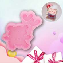 1 件熊抱心气球硅胶模具，手工制作 DIY