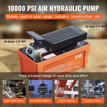 Air Hydraulic Pump, 10,000 PSI 1/2 Gal Reservoir,  NPT 3/8" Oil Outlet, NPT 1/4" Inlet, 6.6 Ft Pipe, Foot Actuated Hydraulic Pump Air Treadle Or 6.56 Ft Hose 2 Connector Single Acting Without NPT 1/4" Inlet, For Auto Body Frame Machines And Pulling Post And Car Repair - Product Size (L X W X H): 10.3 X 5.4 X 7.3 In - View 6