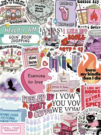 YWWBLD 50 pezzi Adesivi per libri in PVC, regalo, decorazione a cartone animato, scrapbooking, computer portatile, valigia, chitarra, tazza d'acqua, custodia per telefono, decorazioni fai-da-te