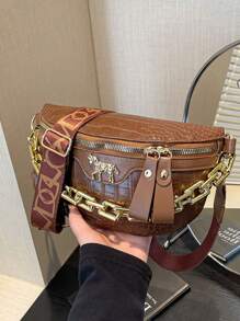 New Fashion Crocodile Pattern Shoulder & Hand Bag - Multicolor - View 15