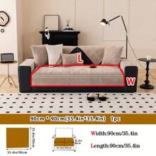 1pc Chenille Sofa Cushion Cover, Simplistic & Modern Style Pet Friendly, Anti-Dirty & Anti-Slip Sofa Protector, Scratch Resistant For Couch, L-Shaped Combination Sofa And 1/2/3/4 Seat Sofa, Year-Round Use - Khaki - View 14