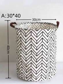 1 件装亚麻牛津布可折叠防水洗衣篮