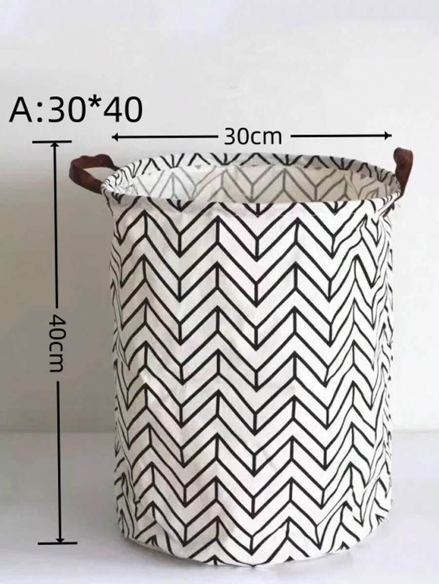 1 件装亚麻牛津布可折叠防水洗衣篮