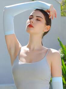 1 paire de manchettes de protection anti-UV unisexe, manches respirantes pour dames, gants de protection solaire pour l'extérieur, rétractables, parfaits pour l'été, s'assortissent à divers vêtements