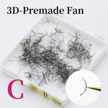 720Fans In One Box 3D Premade Fan Lashes 100% Handmade Pointybase Root 0.07mm Thickness In C D Curl ,8-15mm Length Available For Professional Eyelash Extensions