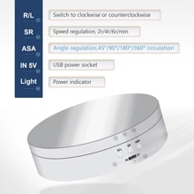 Hicarer Rotating Display Stand 360 Degree Motorized Turntable Stand With USB Power Cable For Photography Products And Shows, Black (PVC-No Batteries Included) Gifts Birthday Graduation