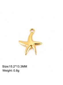 1 peça de aço inoxidável bonito mini sol e estrela do mar pingente, faça você mesmo jóias fazendo acessório para pulseira, colar, brincos