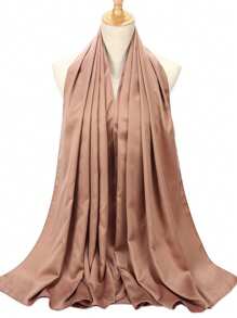 1 Stück natürliche Satin einfarbig Kopftuch Satin Hijab Frauen Kopf wickeln