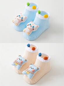 2 Pairs Soft & Breathable Newborn Baby Socks, Lightweight Summer Style, Anti-Slip Sole Design, Ultra-Lightweight Silk-Like, Infant Socks