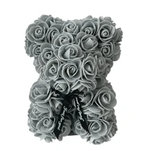 1 pieza Oso de peluche de rosa artificial multicolor hecho a mano, regalo para novia, cumpleaños, Día de San Valentín, propuesta, Pascua, Día de la Independencia